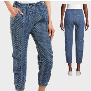 Johnny Was Blue Patterned Ankle Pants